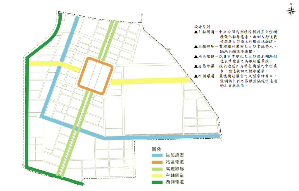 計畫道路綠化位置(出處:雲林縣政府)