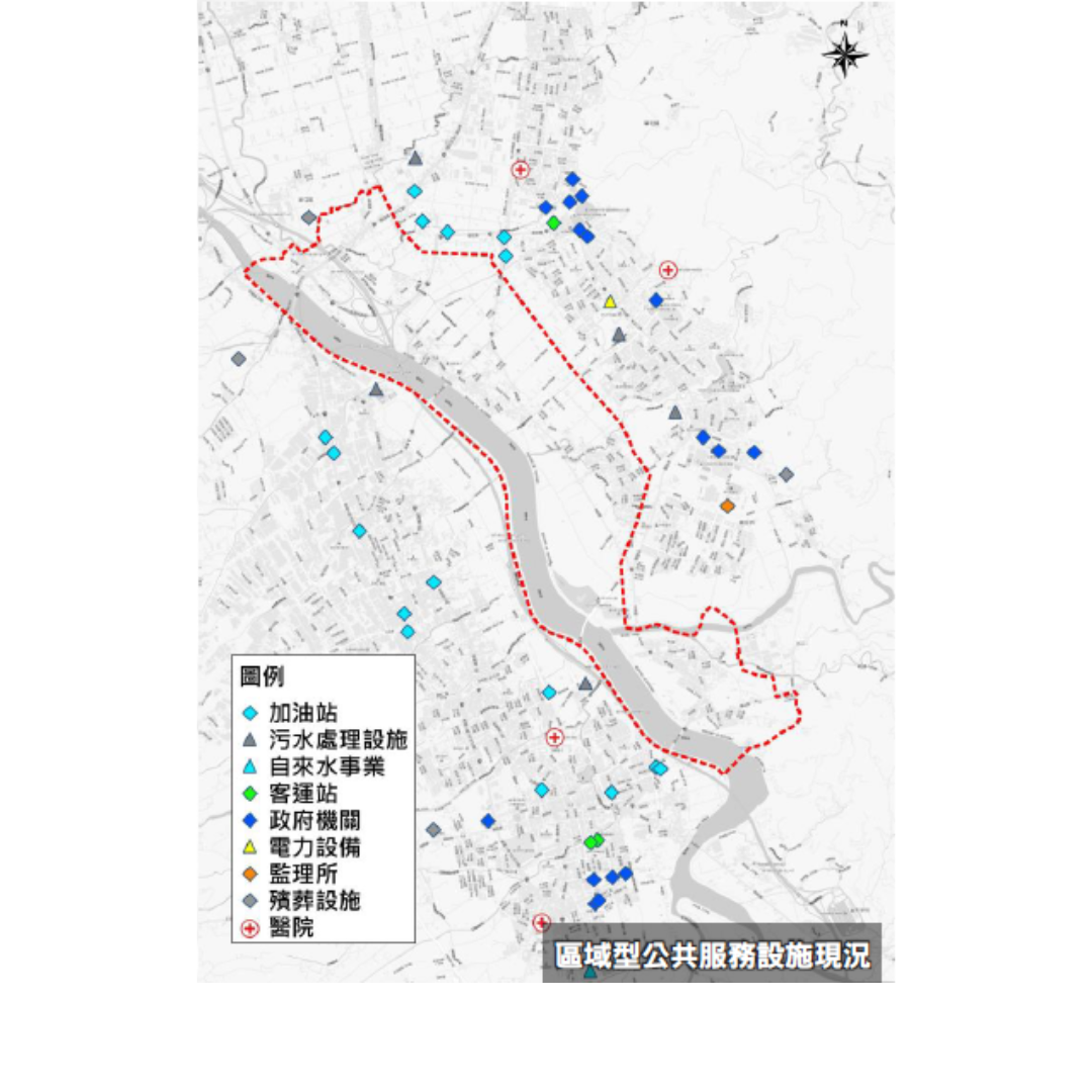 圖3  區域型公共服務設施現況(出處:南投縣政府)