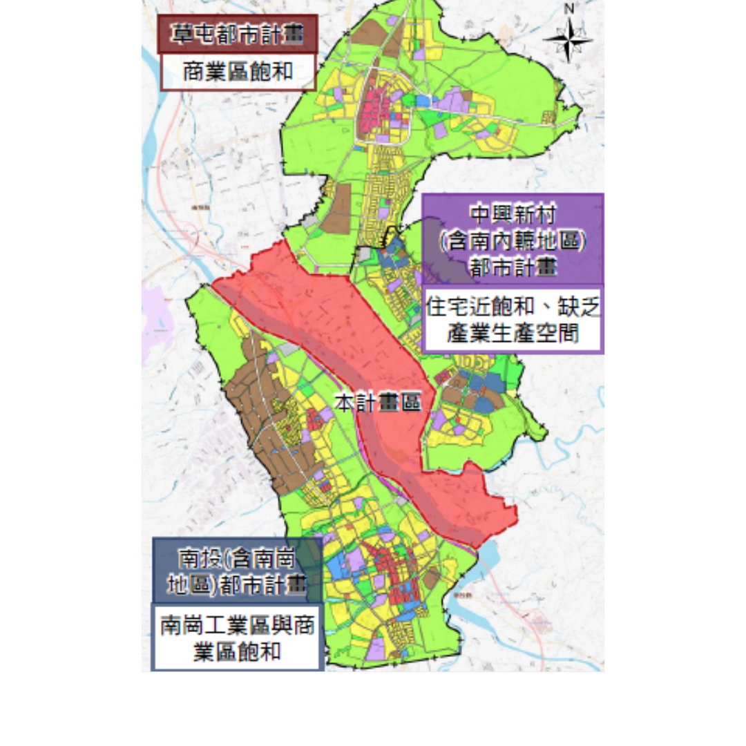 圖2  周邊都市計畫分布(出處:南投縣政府)