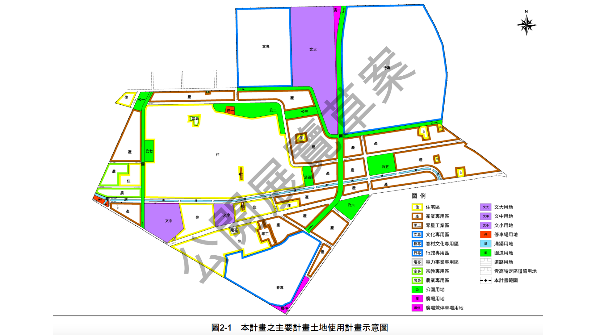 土地使用計畫示意圖(來源：雲林縣政府城鄉發展局)