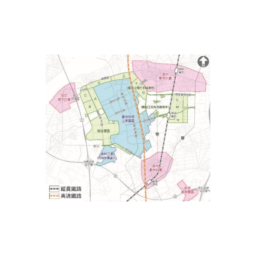 圖三 計畫區與鄰近都市計畫關係(出處:臺南市政府)