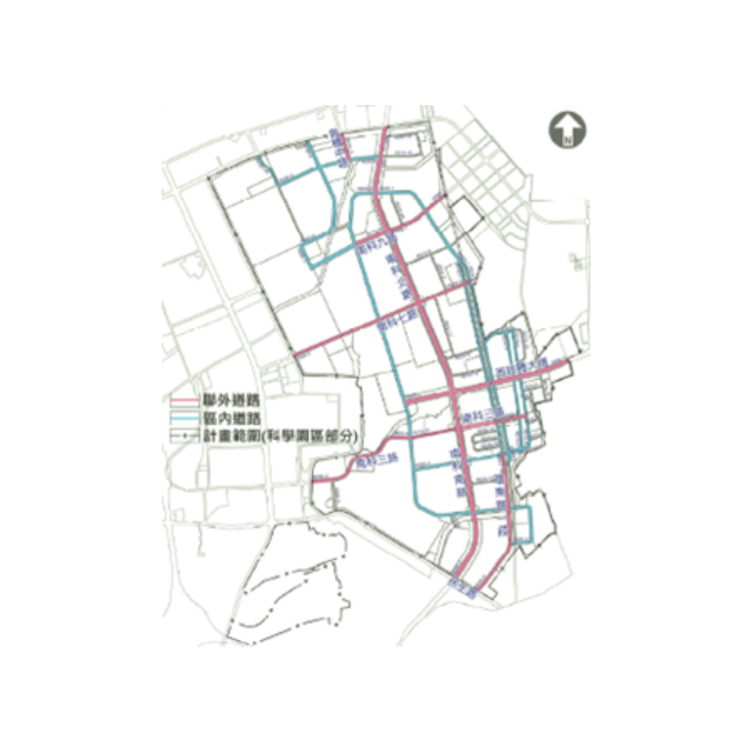 圖八 通盤檢討後道路系統計畫(出處:臺南市政府)