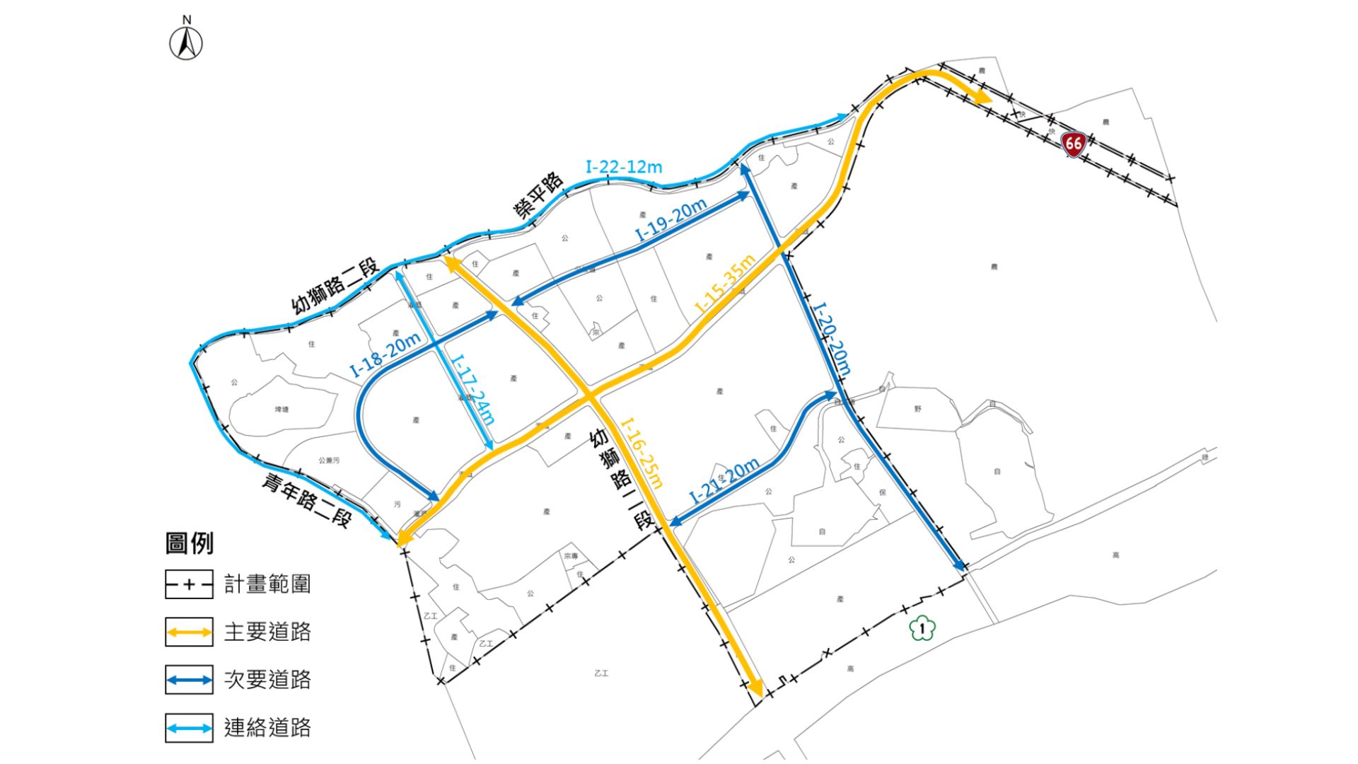 道路系統(來源：擬定楊梅都市計畫細部計畫書)