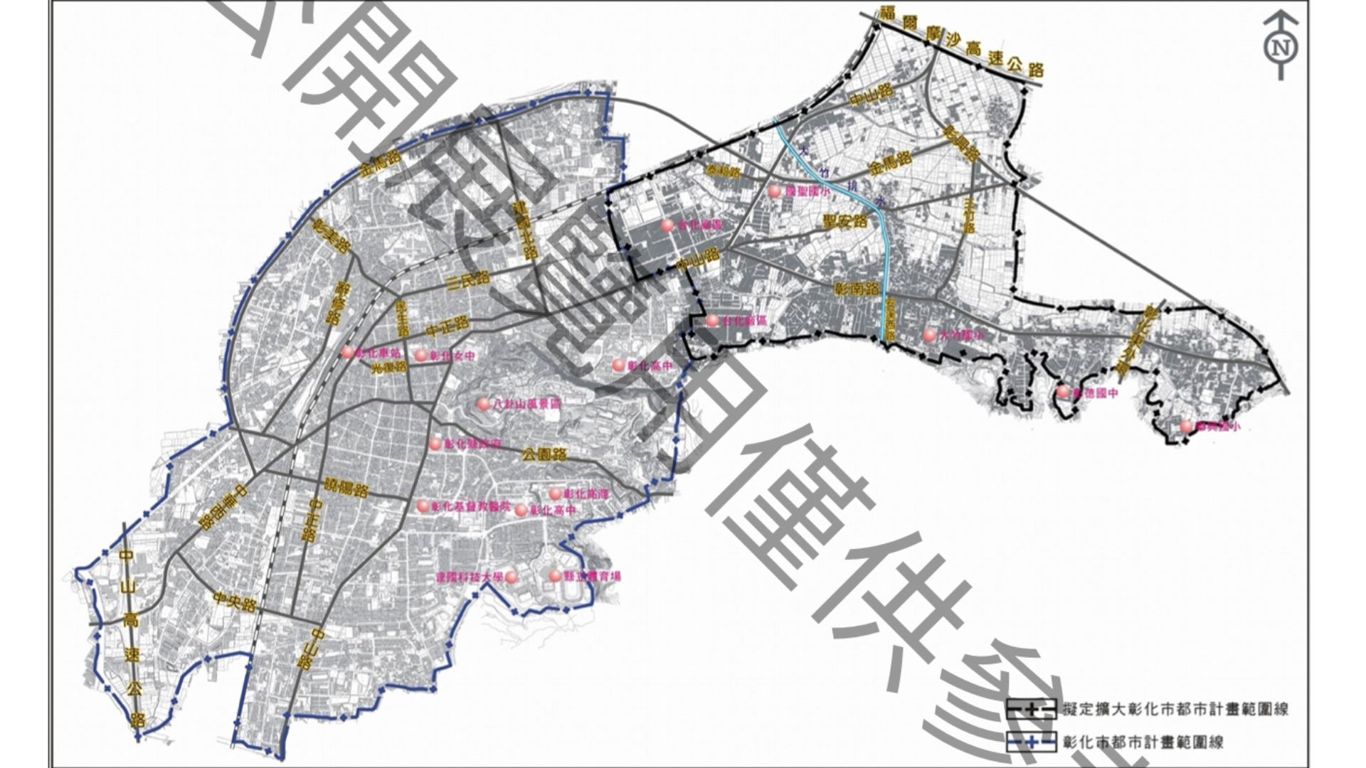 計畫區範圍(來源：擬定擴大彰化市都市計畫主要計畫書)