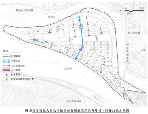 開放空間和跨堤 (出處:臺北市政府)