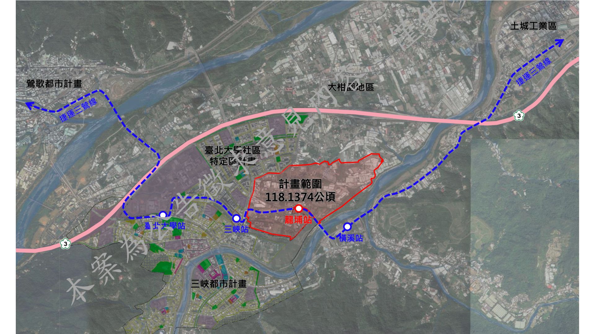 計畫區位置(來源：新訂三峽麥仔園地區都市計畫公告徵求意見座談會簡報)