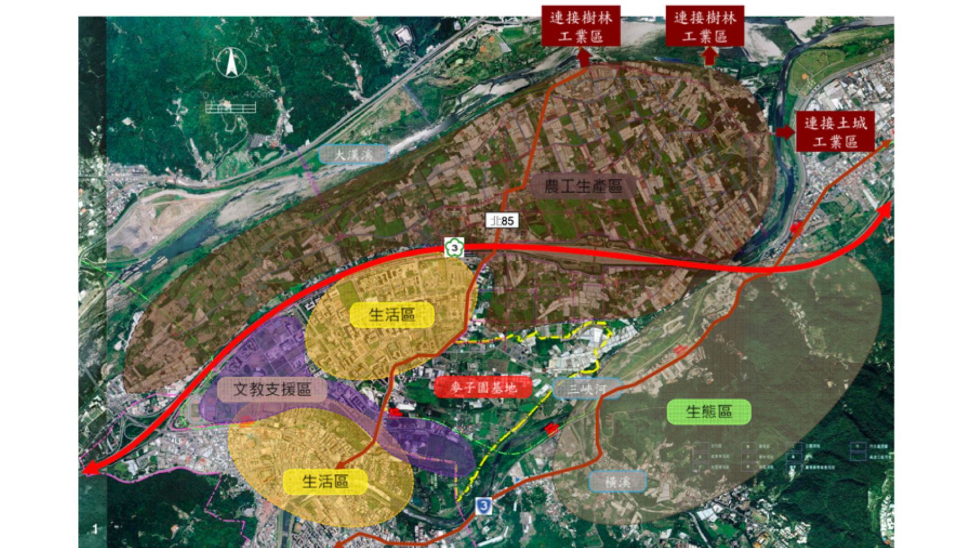 土地使用分區(來源：新訂三峽麥仔園地區都市計畫申請書)