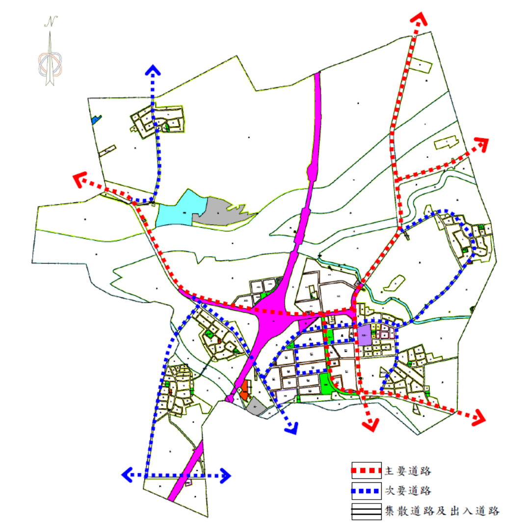 圖六 變更高速公路斗南交流道附近特定區主要計畫(第四次通盤檢討)(第三階段)道路系統 (出處:雲林縣政府)