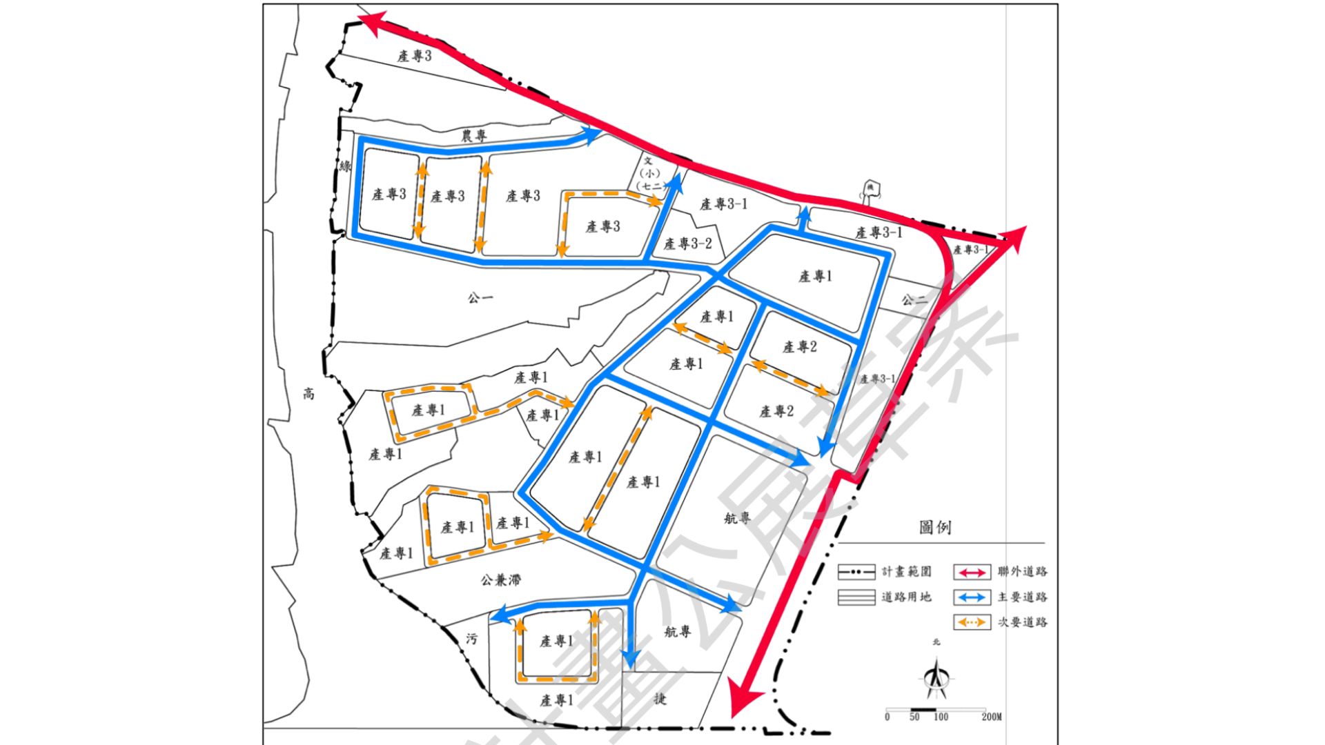 道路系統(來源：擬定台中港特定區計畫(配合臺中國際機場門戶及周邊產業專區整體開發)細部計畫書)