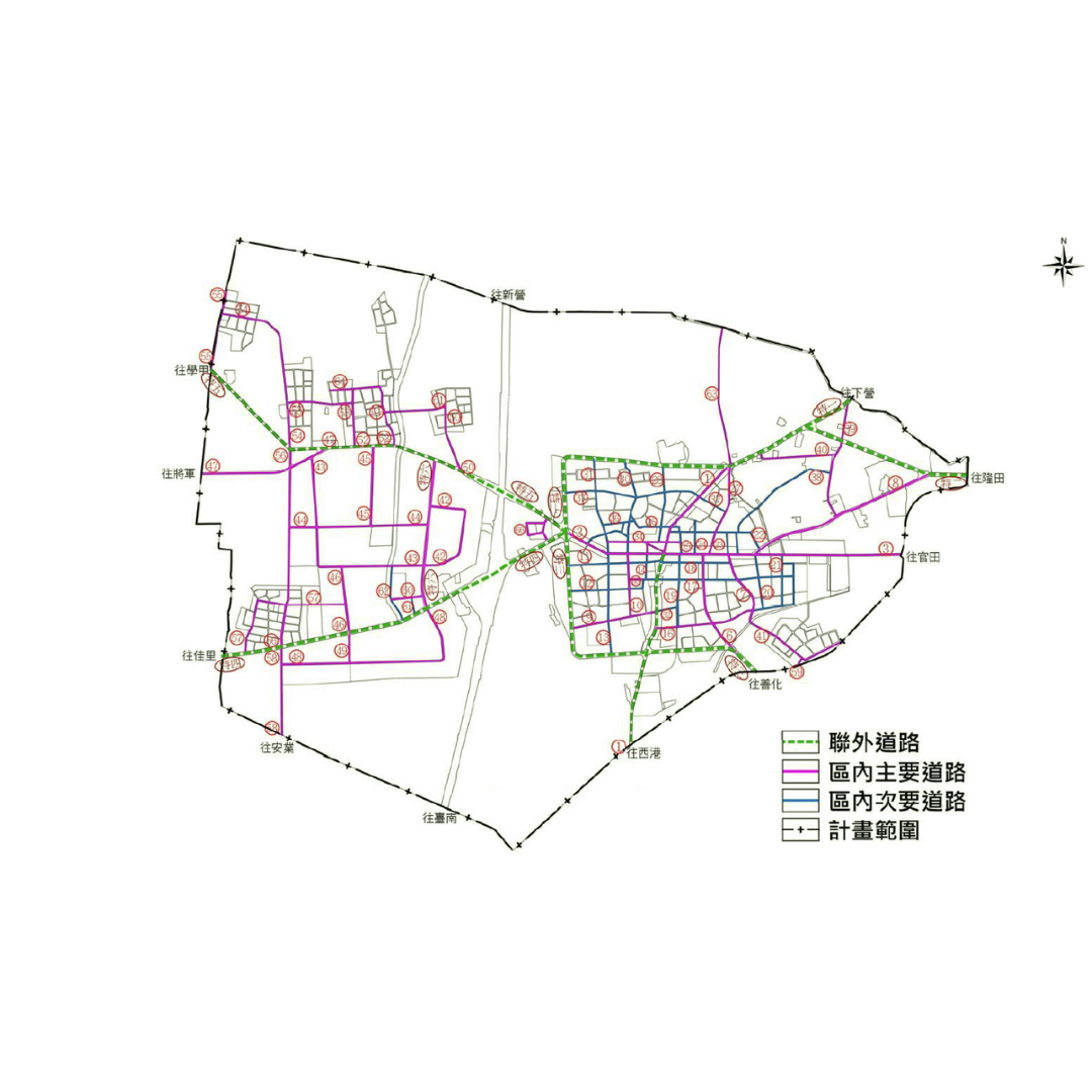 圖五 變更後交通系統計畫 (出處:臺南市政府)