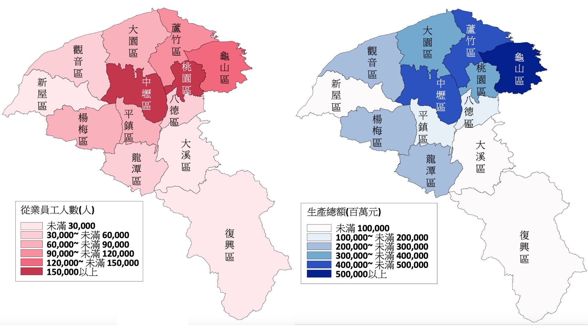 105年桃園市工業及服務業普查分析(來源：桃園市政府捷運工程處)