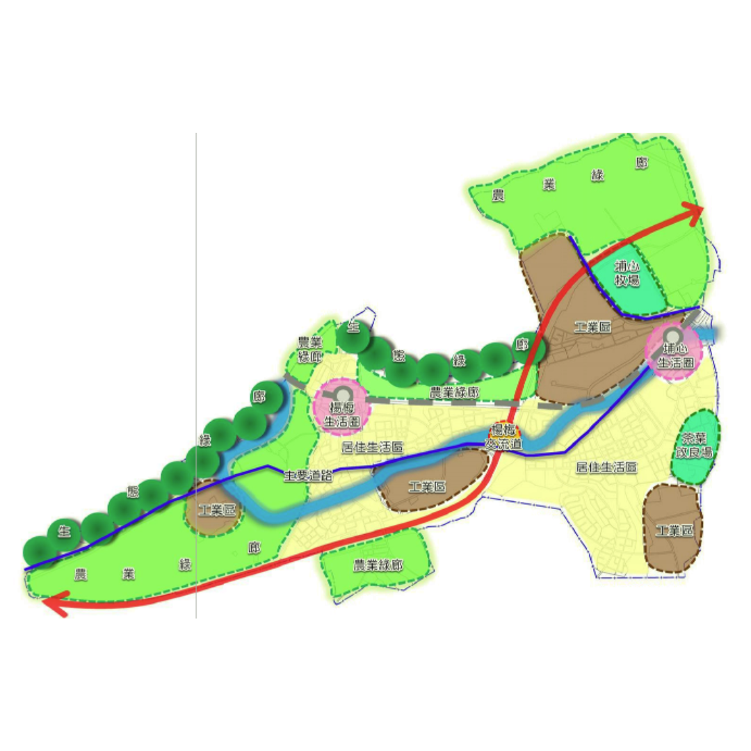 圖三 楊梅都市計畫地區整體構想 (出處:桃園市政府)