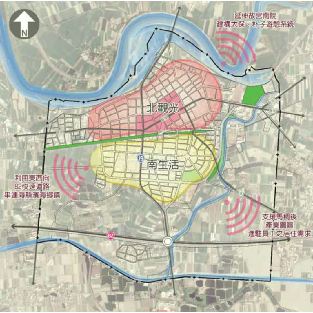 圖四 空間發展構想 (出處:嘉義縣朴子市公所)