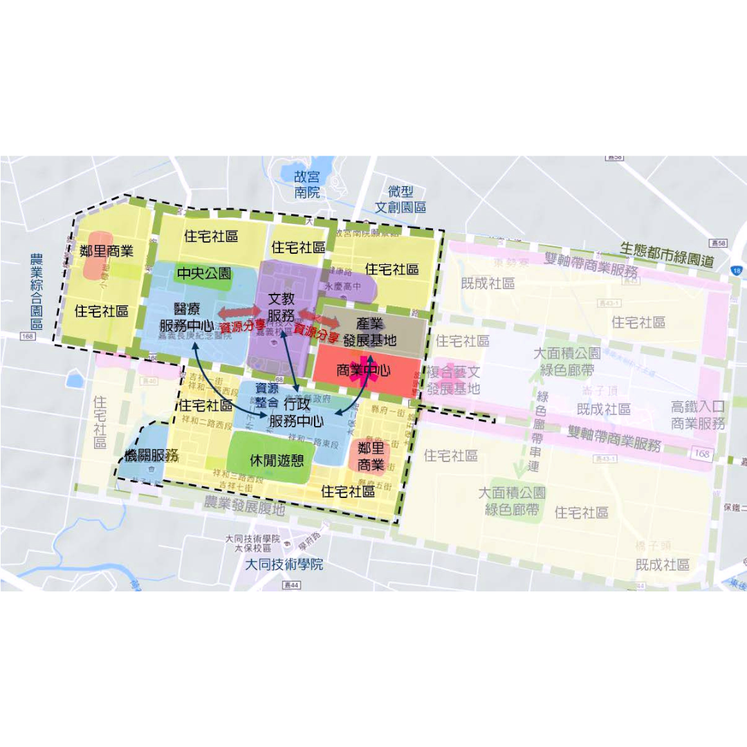 圖五 整體規劃構想(嘉義縣治第一期發展區) (出處:嘉義縣政府)