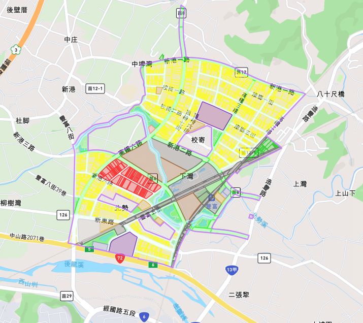 苗栗後龍高鐵特定區周邊地勢