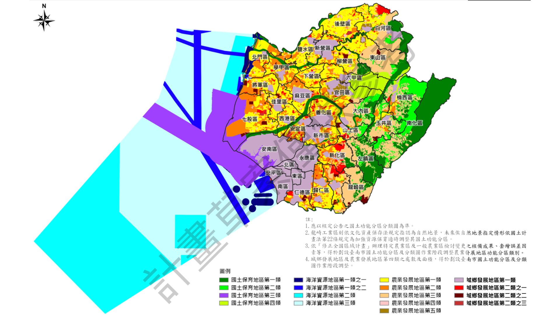 台南市國土功能分區(來源：臺南市國土計畫書)