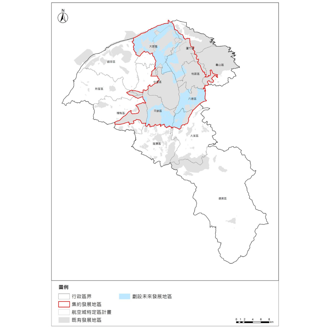 圖三 桃園市集約發展地區劃設未來發展地區區位 (出處:桃園市政府)