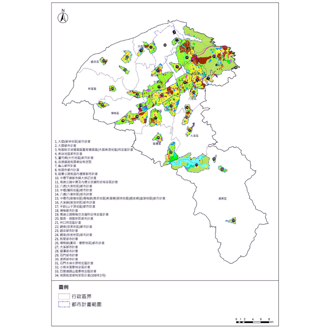 圖九 桃園市都市計畫分布 (出處:桃園市政府)