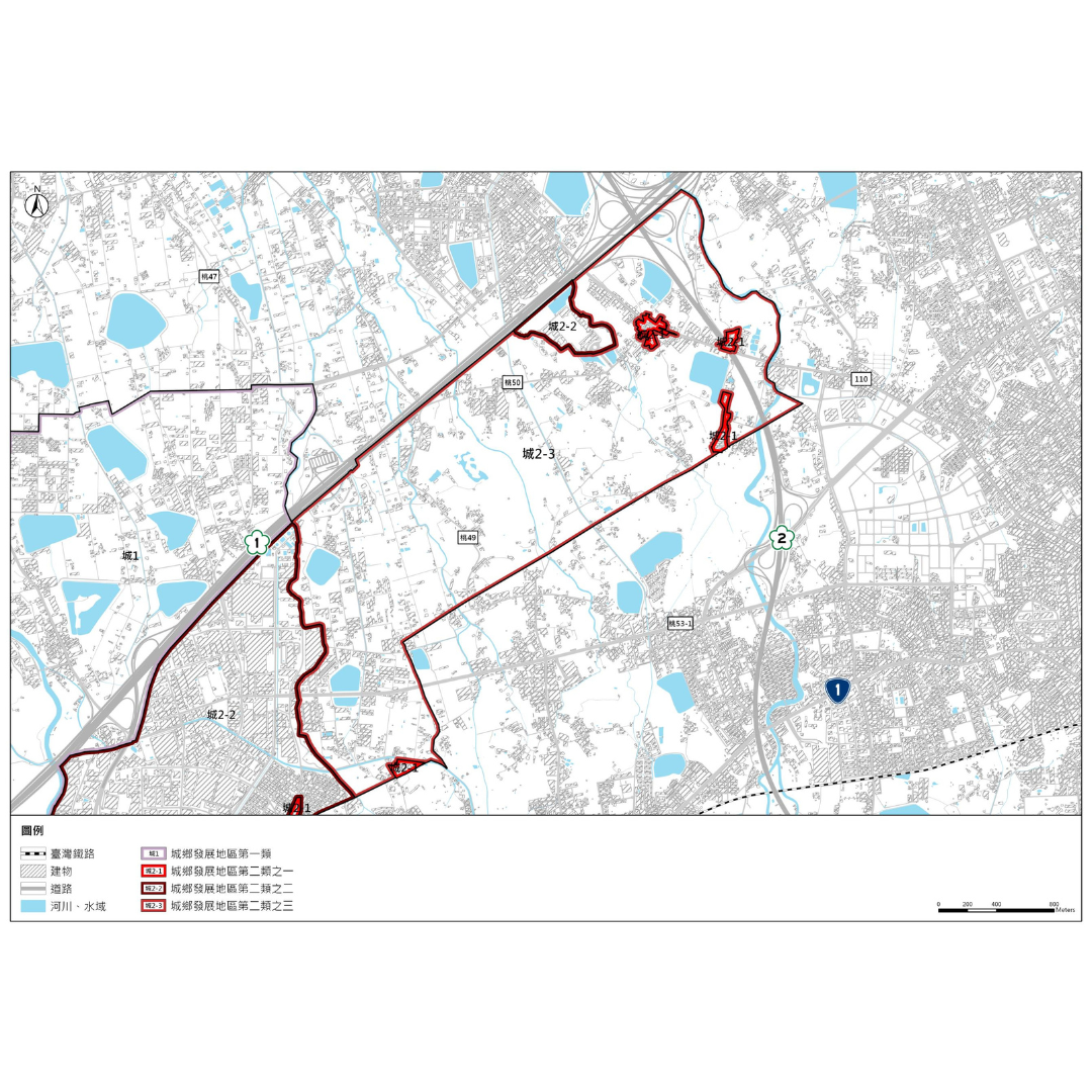 圖十四 城鄉發展地區第二類之三（編號1）劃設成果 (出處:桃園市政府)
