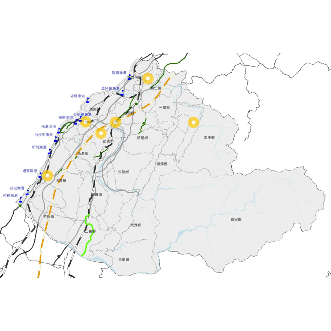 圖五 交通運輸部門空間發展計畫 (出處:苗栗縣政府)