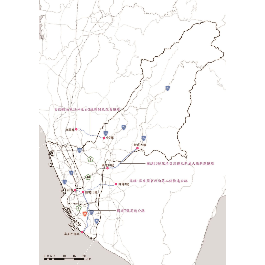 圖八 本市道路路網規劃構想 (出處:高雄市政府)