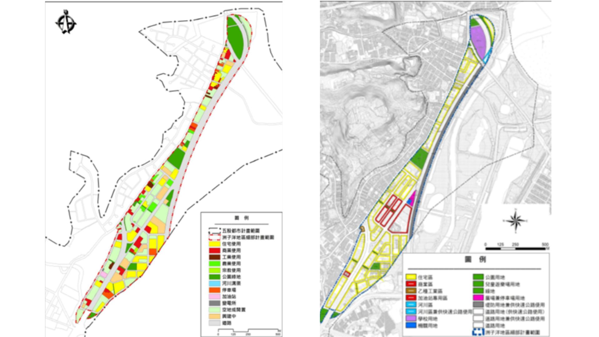 土地使用現況及現行五股都市計畫細部計畫圖