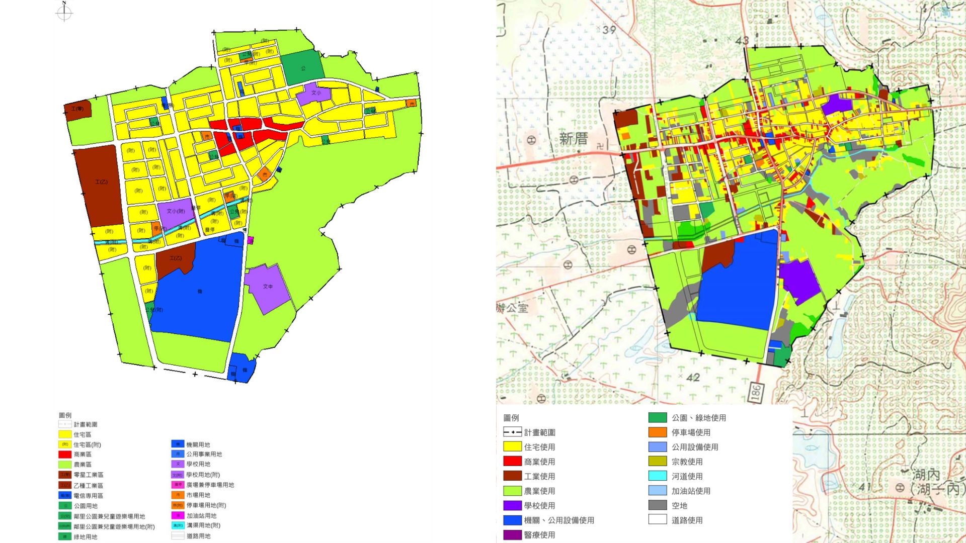 現行燕巢都市計畫範圍示意圖及土地使用現況示意圖