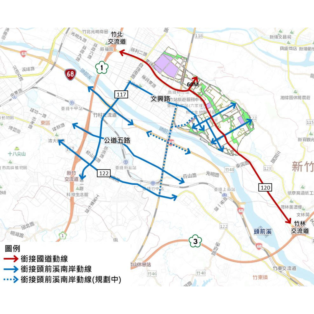 圖六 聯外道路系統圖 (出處:新竹縣政府)