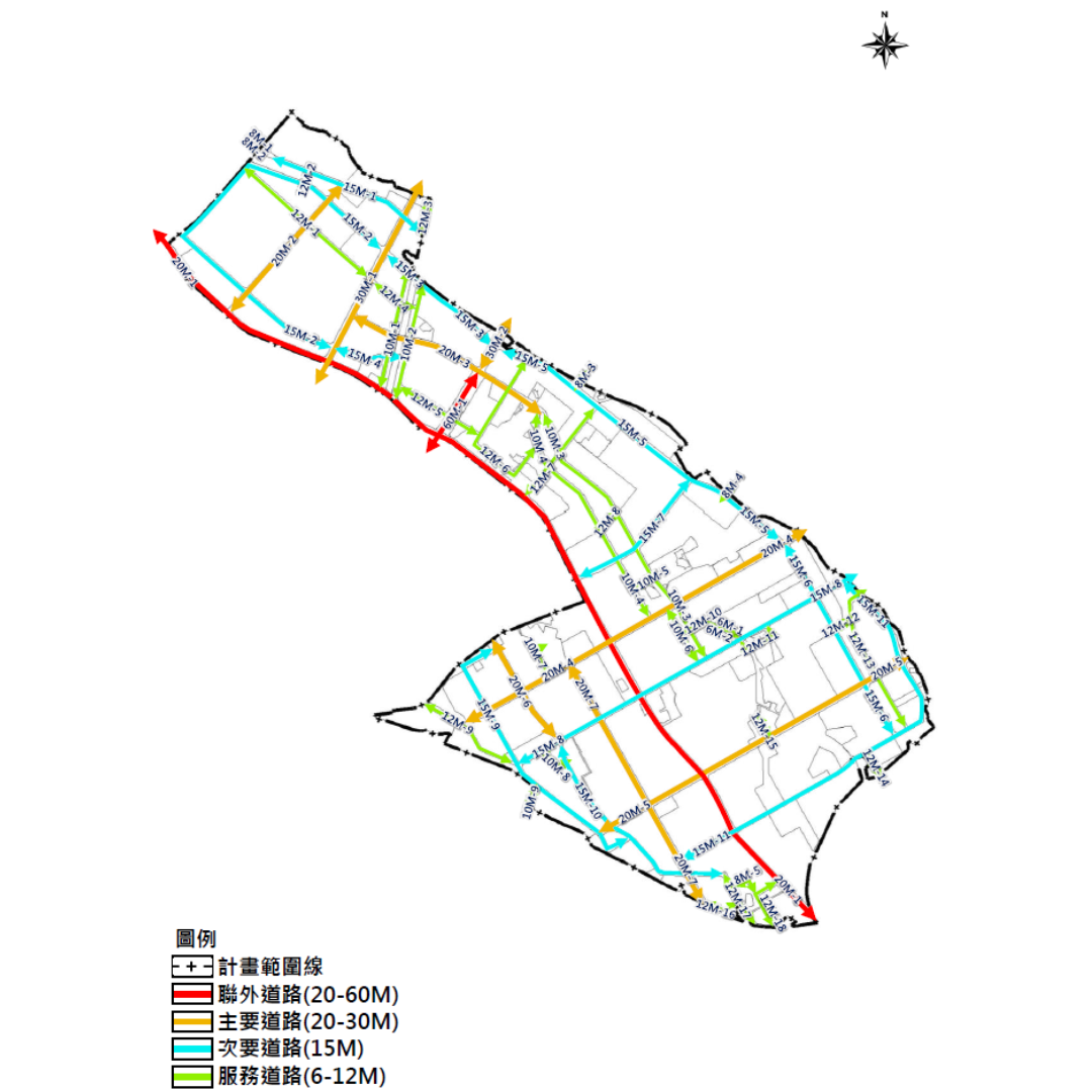 圖五 道路系統層級 (出處:新竹縣政府)