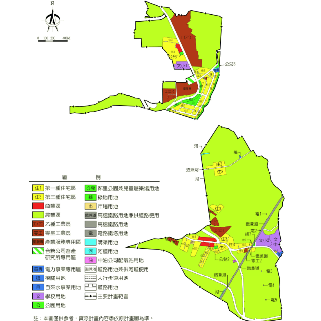 圖二 現行高速公路頭份交流道附近特定區計畫  (出處:苗栗縣政府)