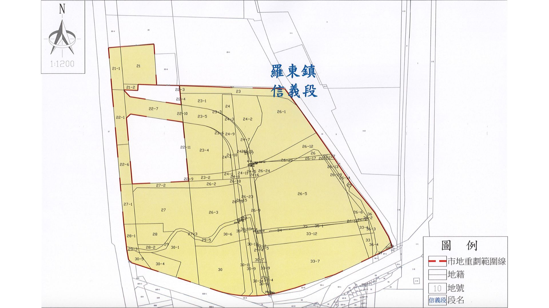 重劃前地籍分布