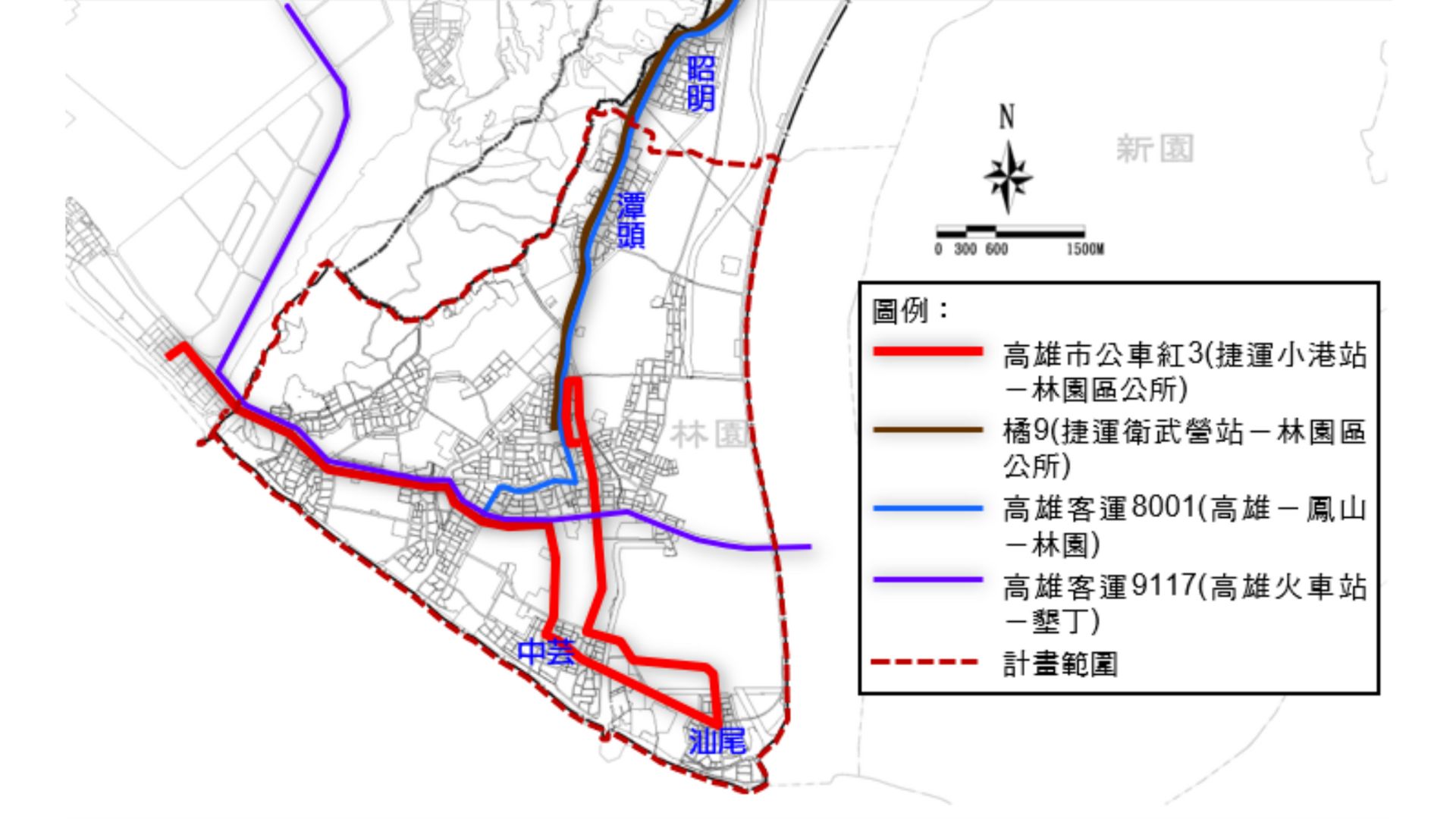 大眾運輸系統分布示意圖