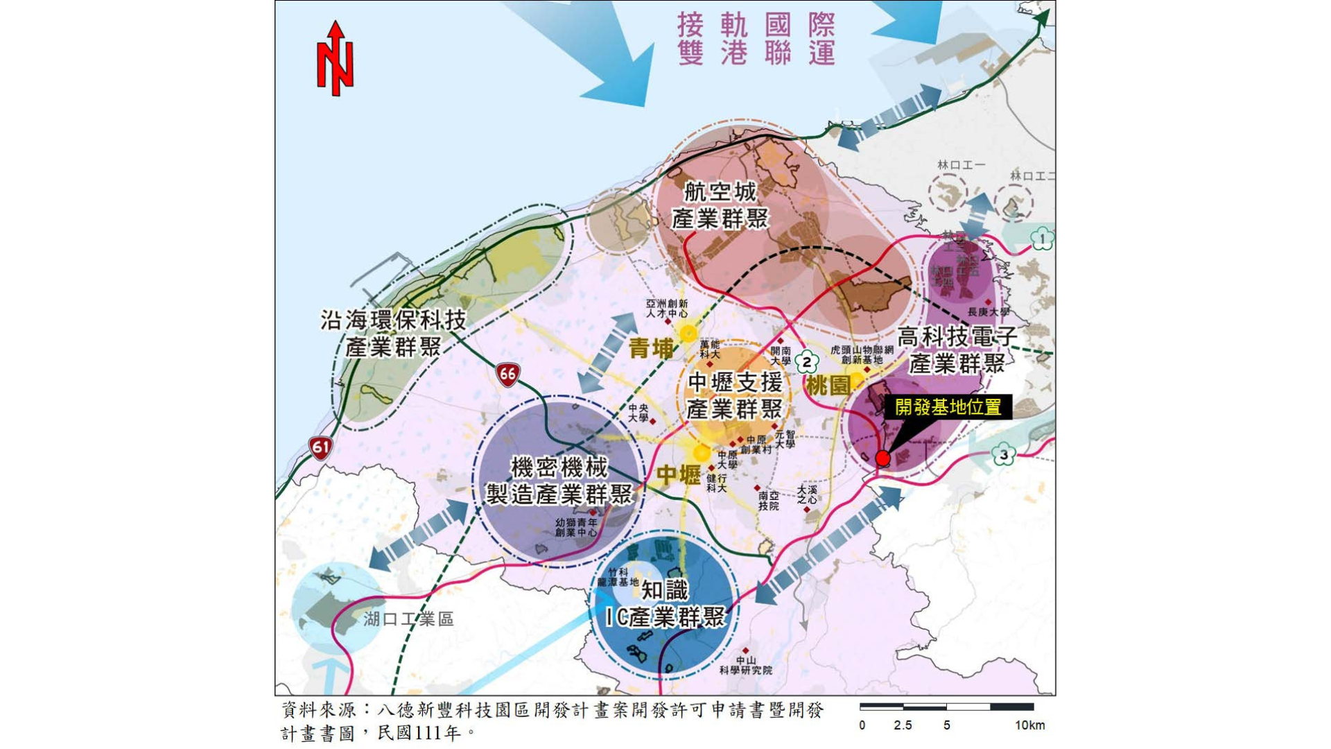 圖三 桃園地區產業發展定位圖  (出處:桃園市政府)