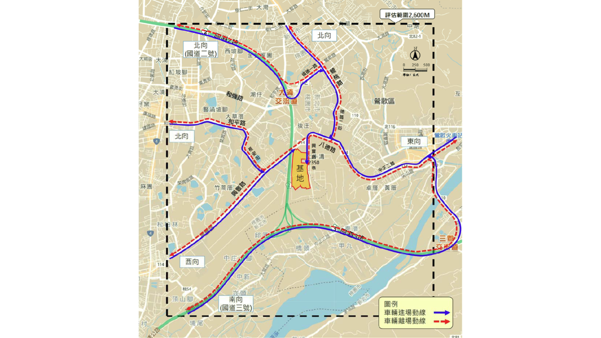 圖七 園區外部道路動線  (出處:桃園市政府)