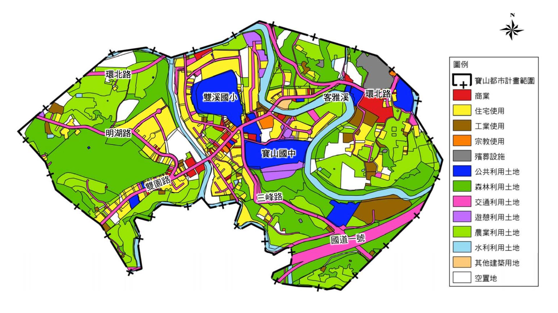 寶山都市計畫土地使用現況意圖