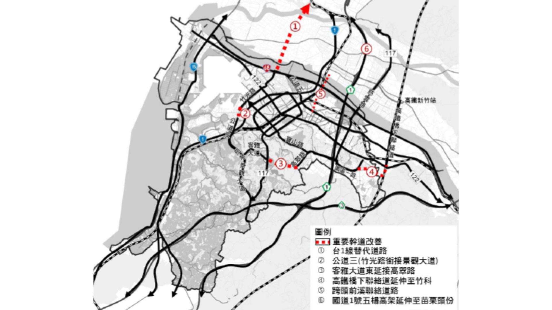 計畫區周邊交通系統(新竹市國土計畫)