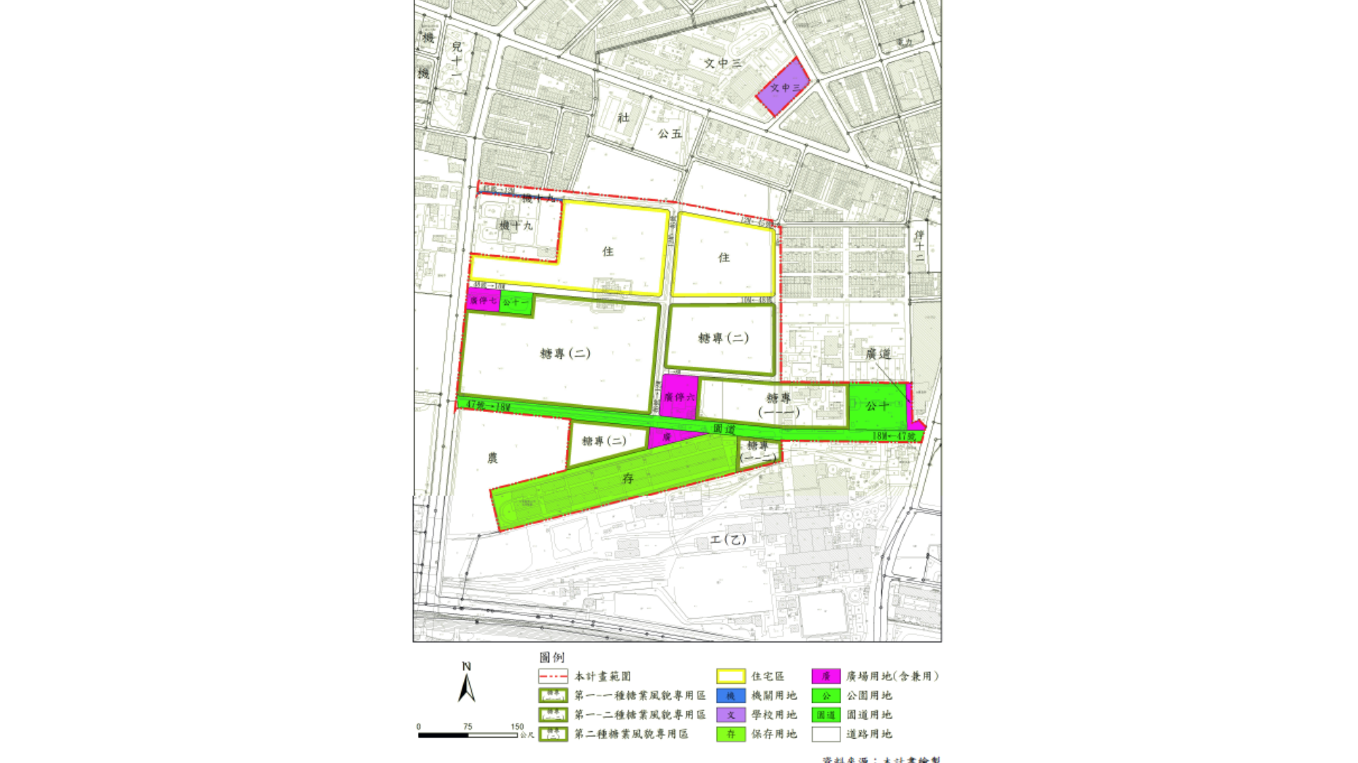 圖五 檢討後土地使用計畫 (出處:雲林縣政府)