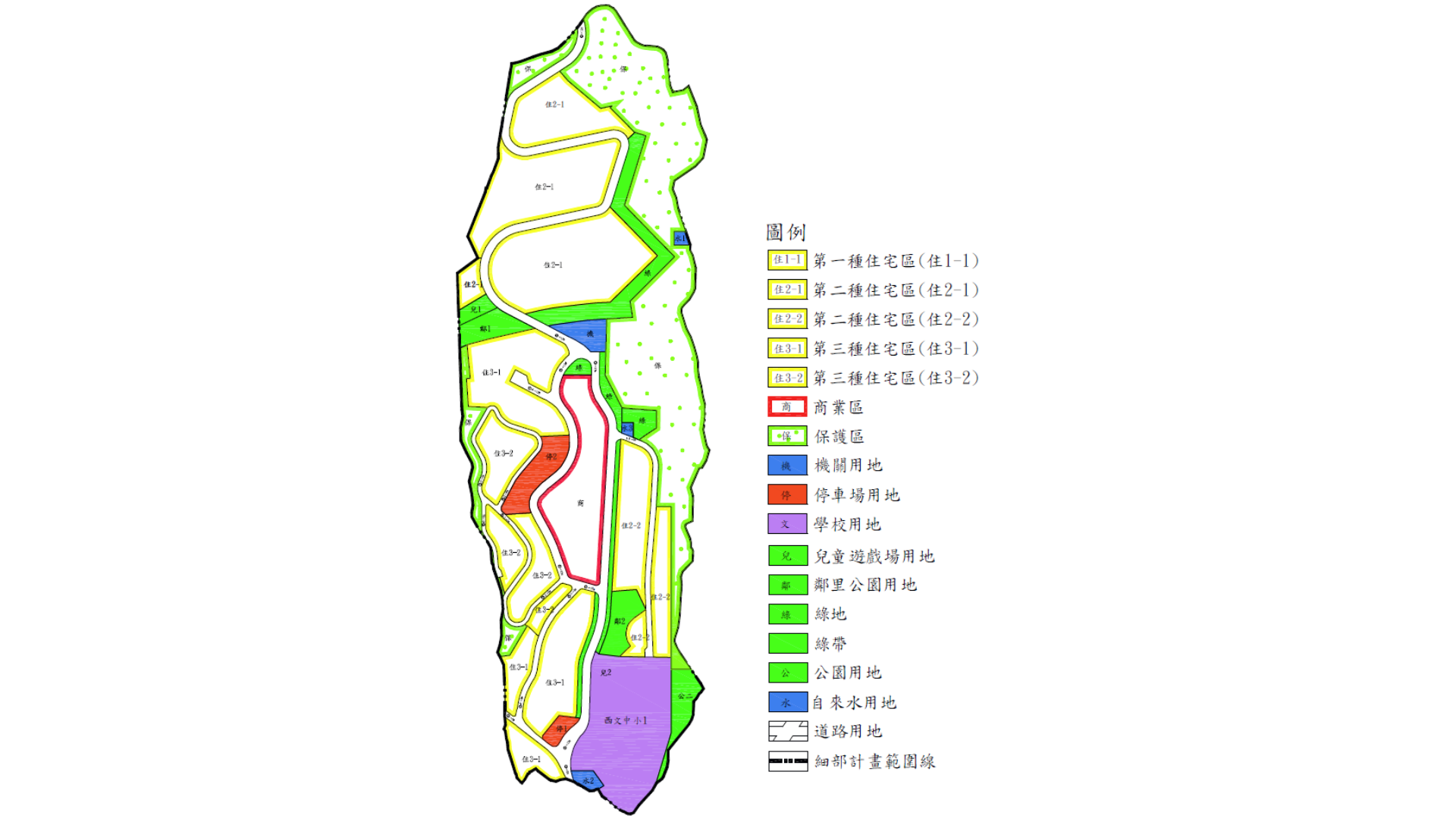 圖五 變更基隆市(代天府段附近地區)細部計畫(第二次通盤檢討)案土 地使用計畫 (出處:基隆市政府)