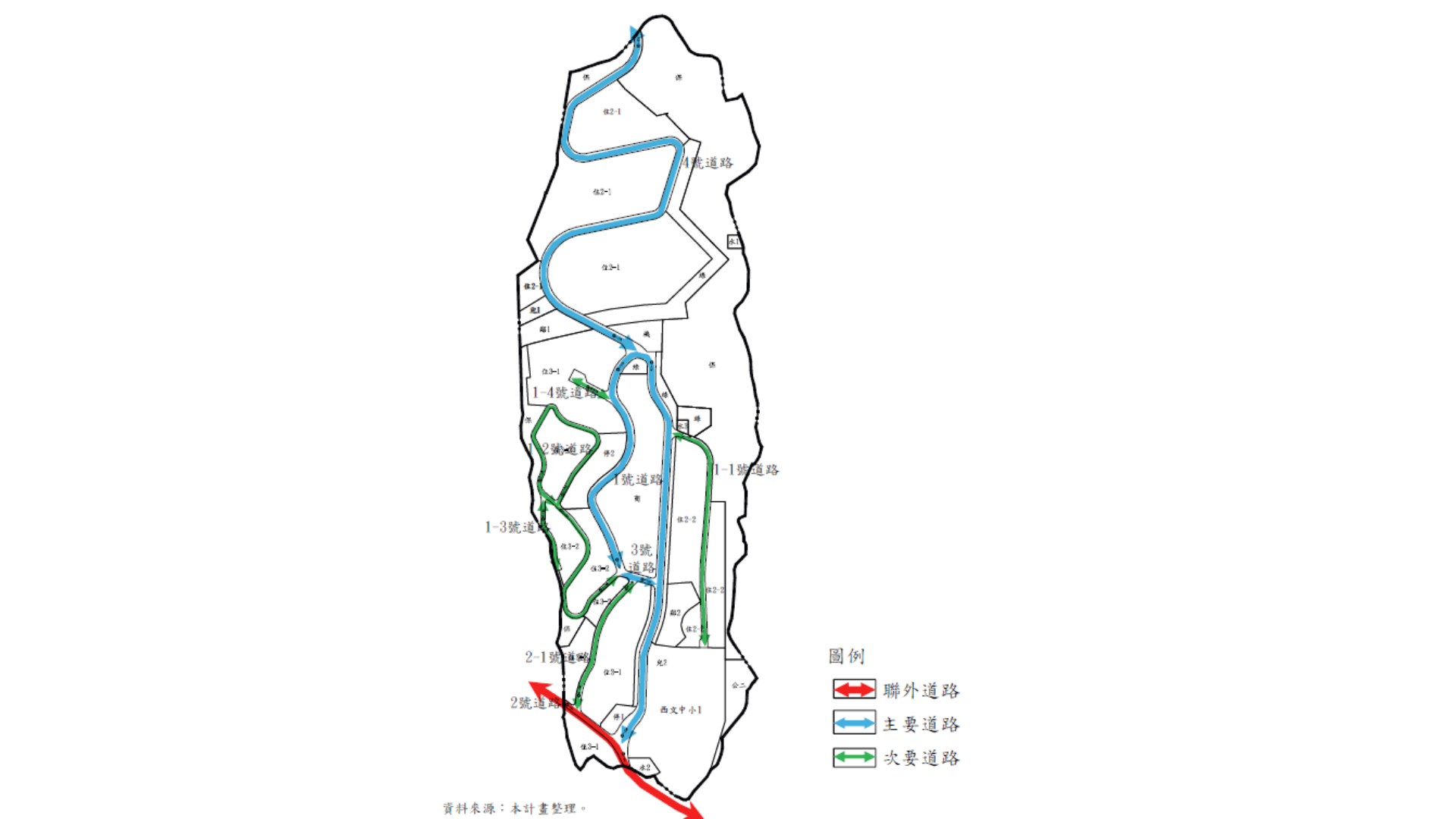 圖七 變更基隆市(代天府段附近地區)細部計畫(第二次通盤檢討)案 道路系統 (出處:基隆市政府)