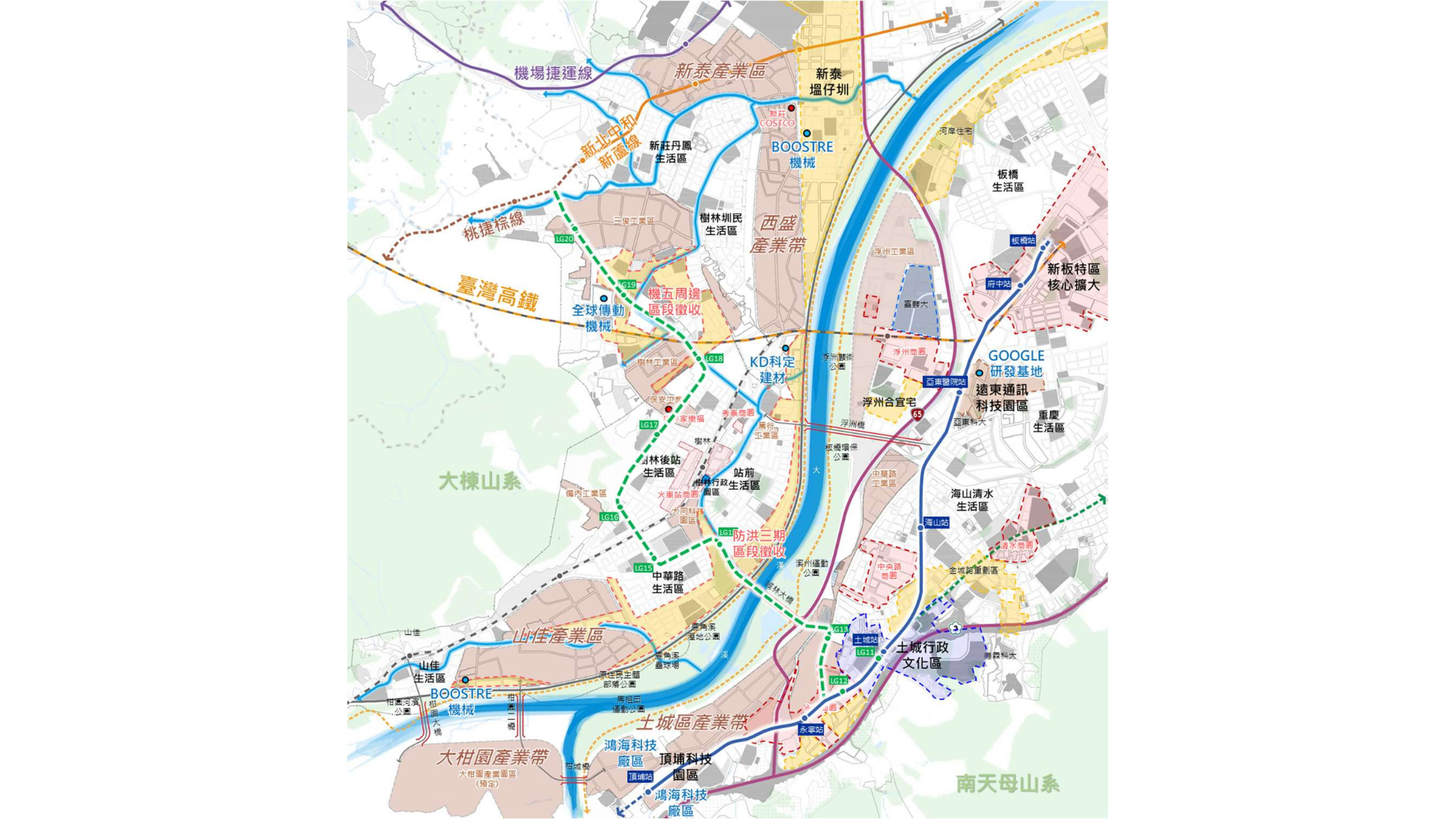 圖五 計畫區未來周邊之捷運路線 (出處:新北市政府)