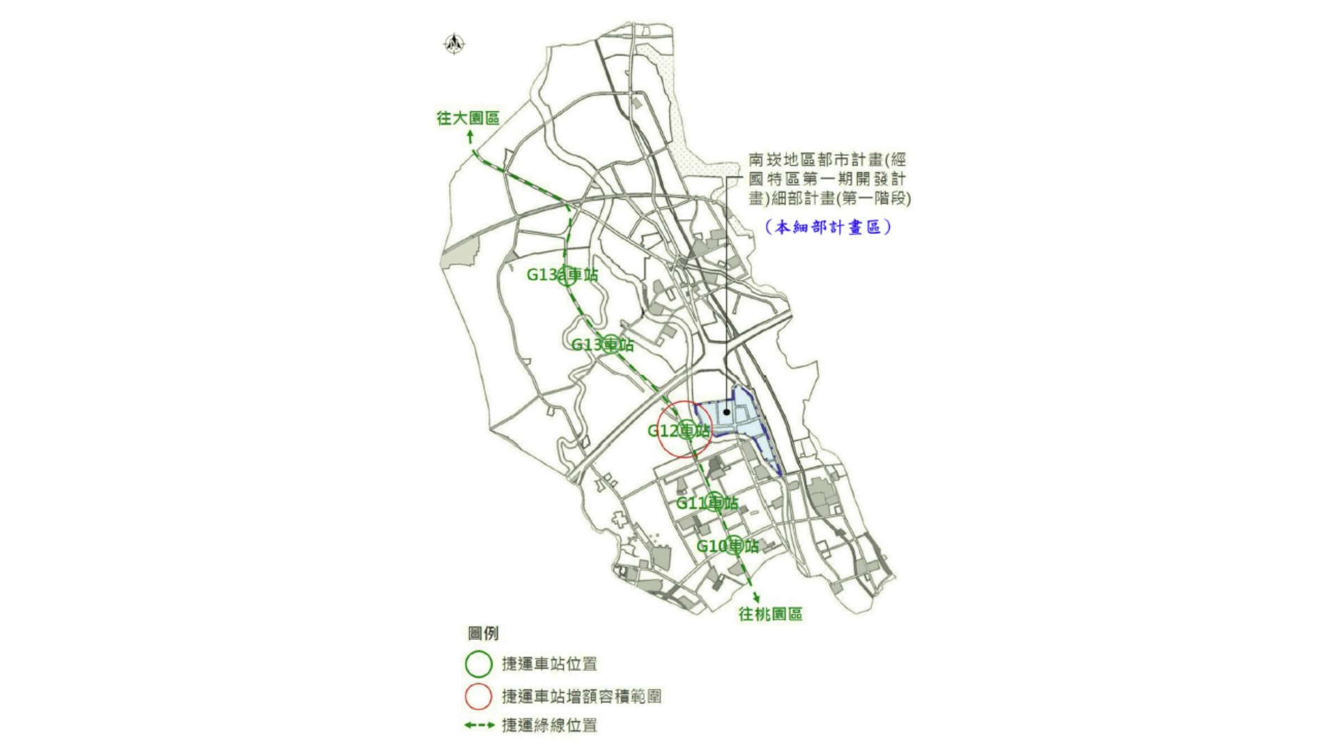 圖三 本細部計畫區暨捷運設施位置 (出處:桃園市政府)