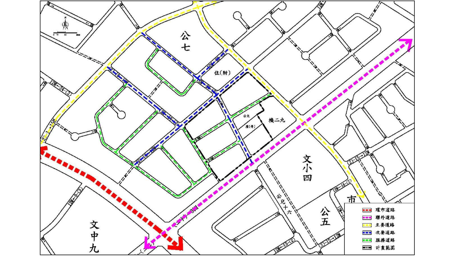 圖六 細部計畫區交通系統 (出處:苗栗縣頭份市公所)