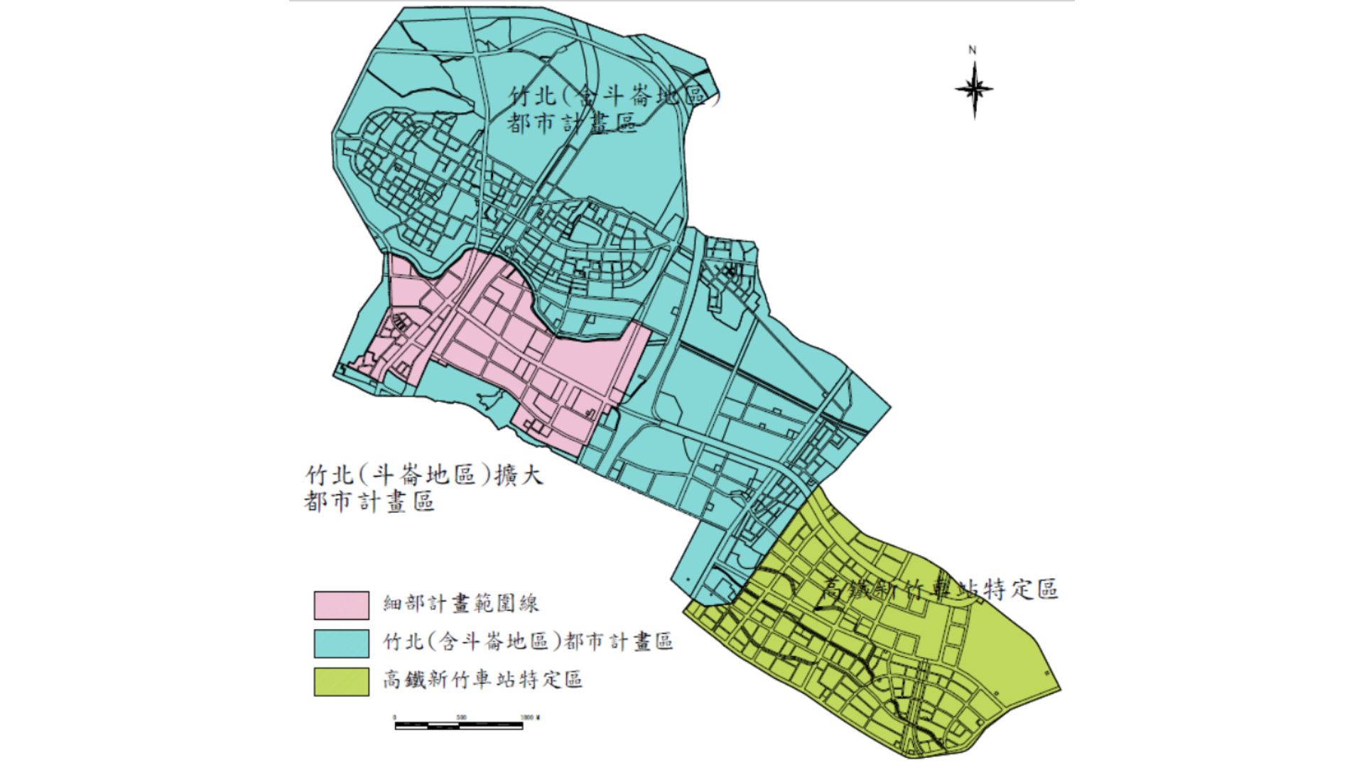 竹北縣治附近地區細部計畫區範圍圖
