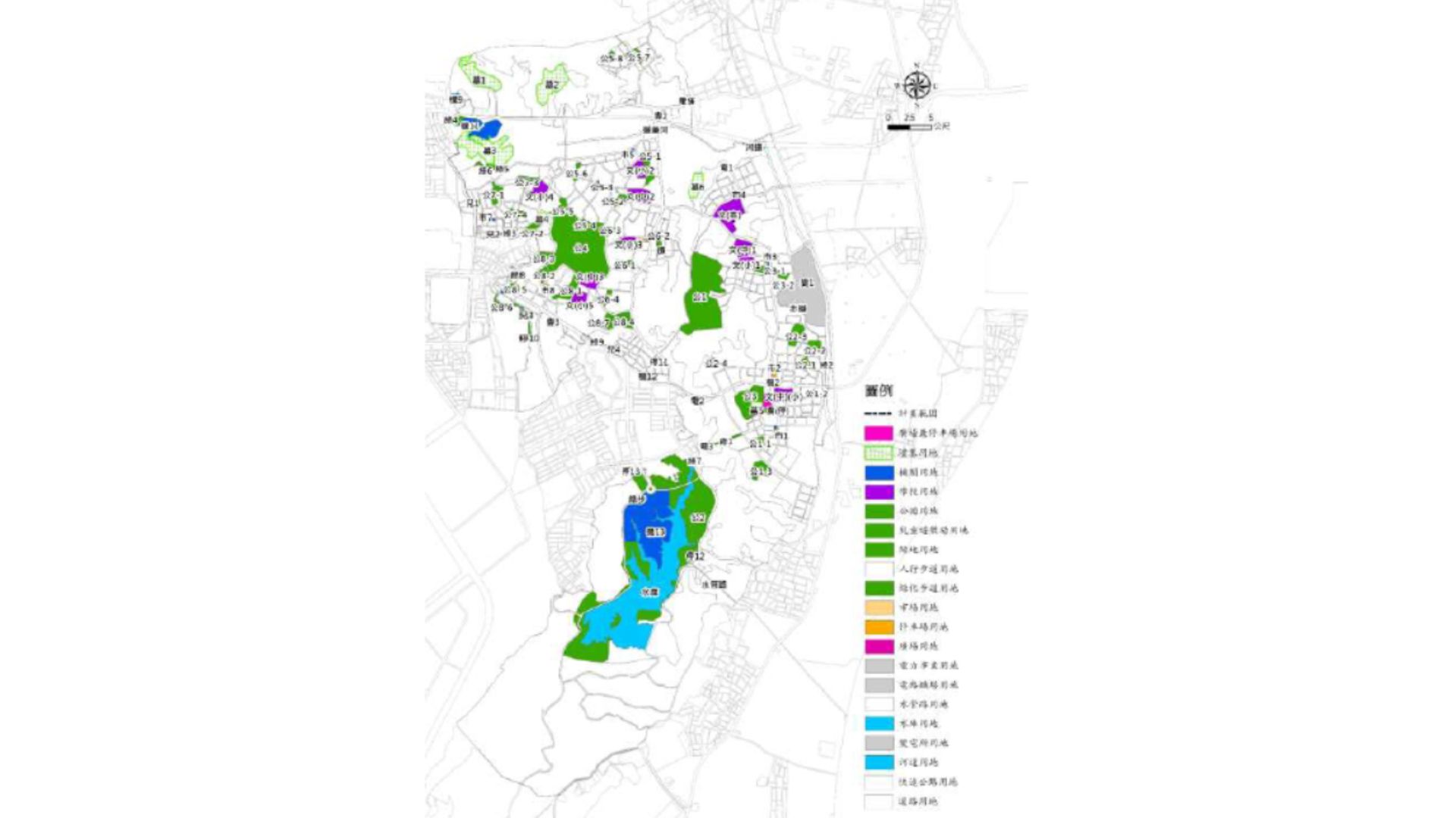 現行計畫公共設施分布示意圖