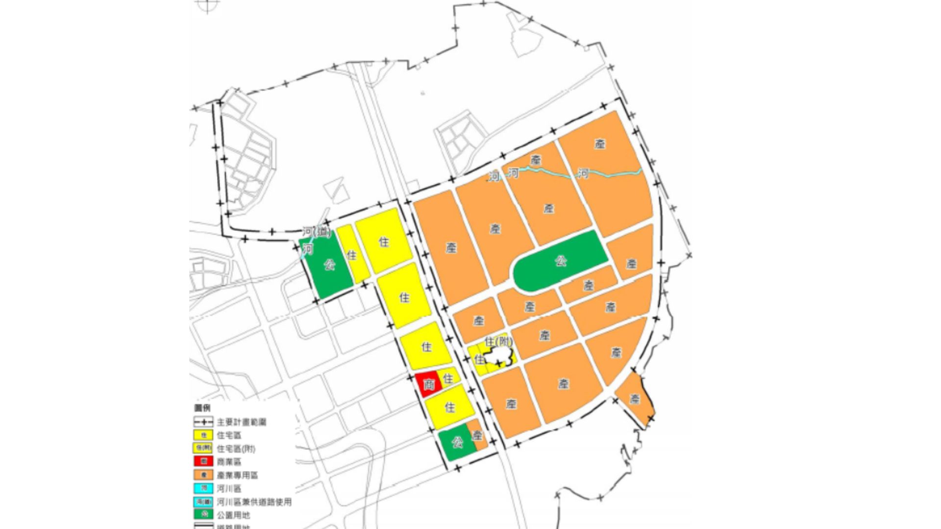 土地使用分區計畫配置示意圖