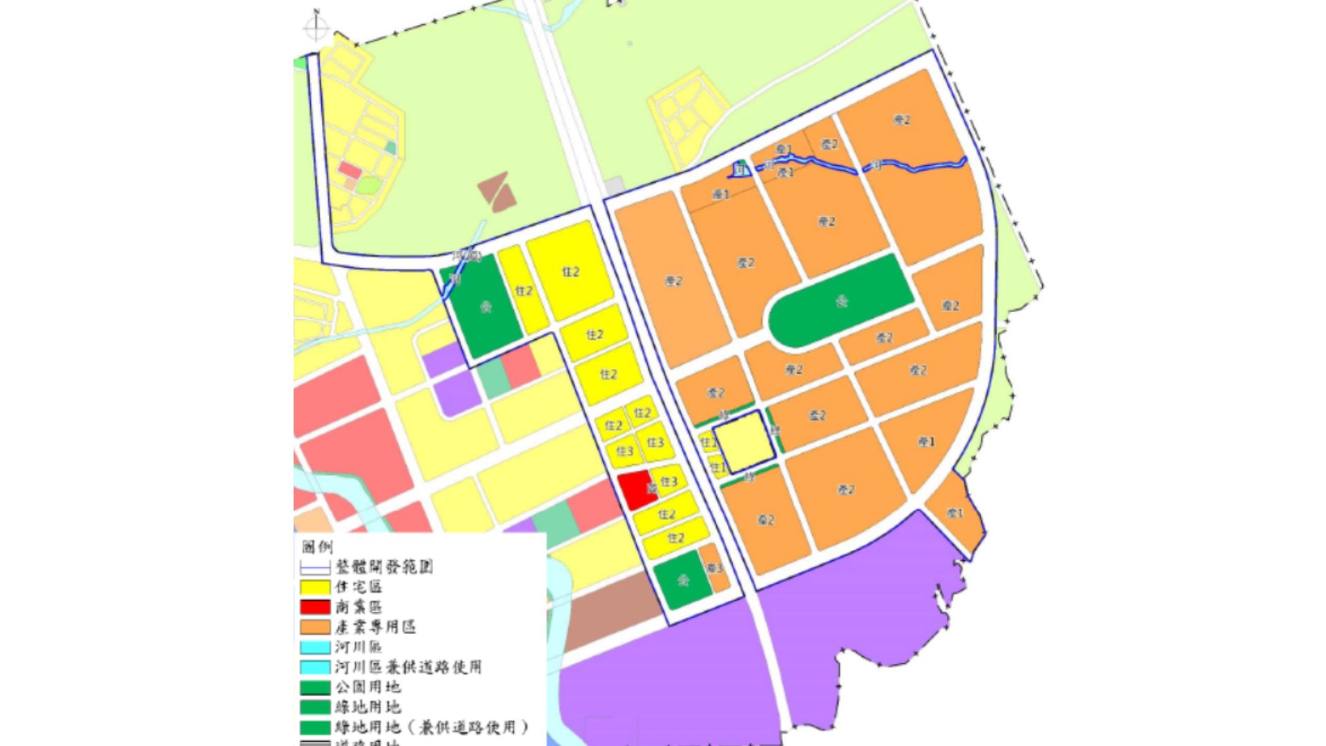 區段徵收整體開發範圍規劃配置示意圖