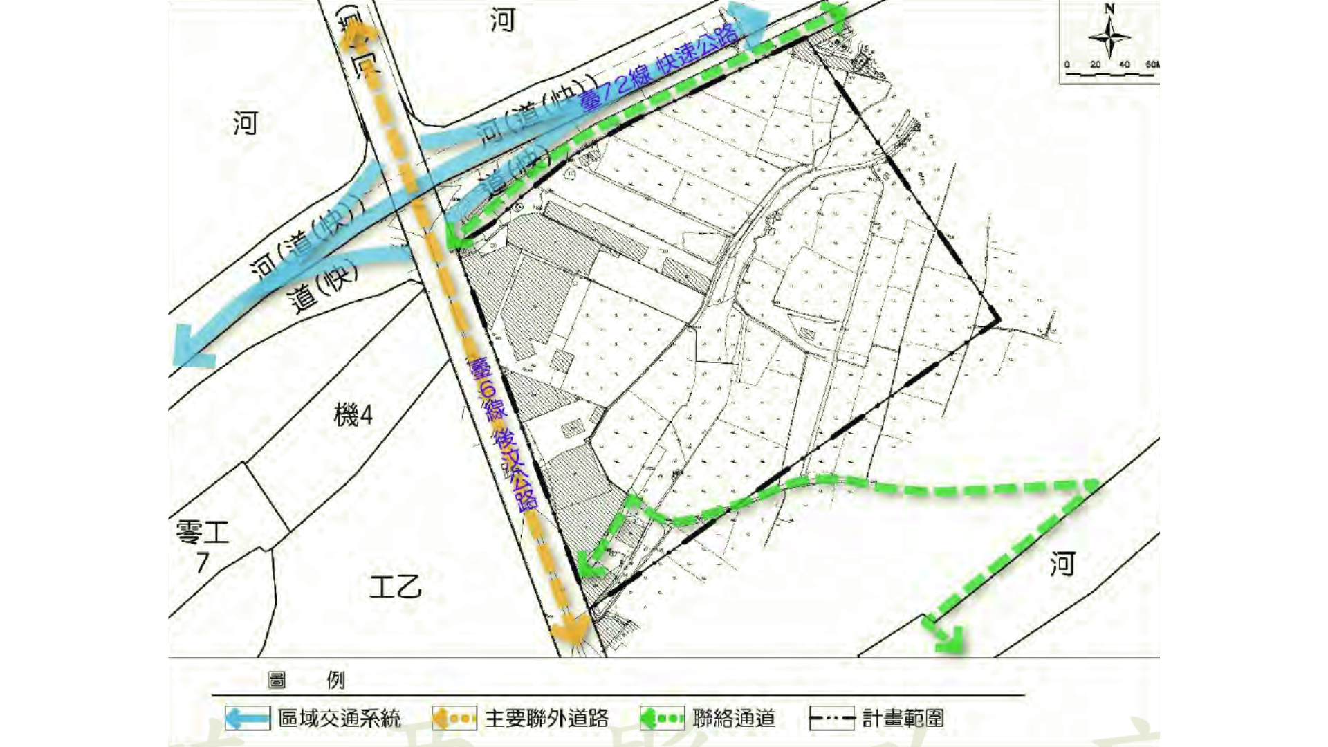 圖九 計畫區周邊交通系統 (出處:苗栗縣政府)