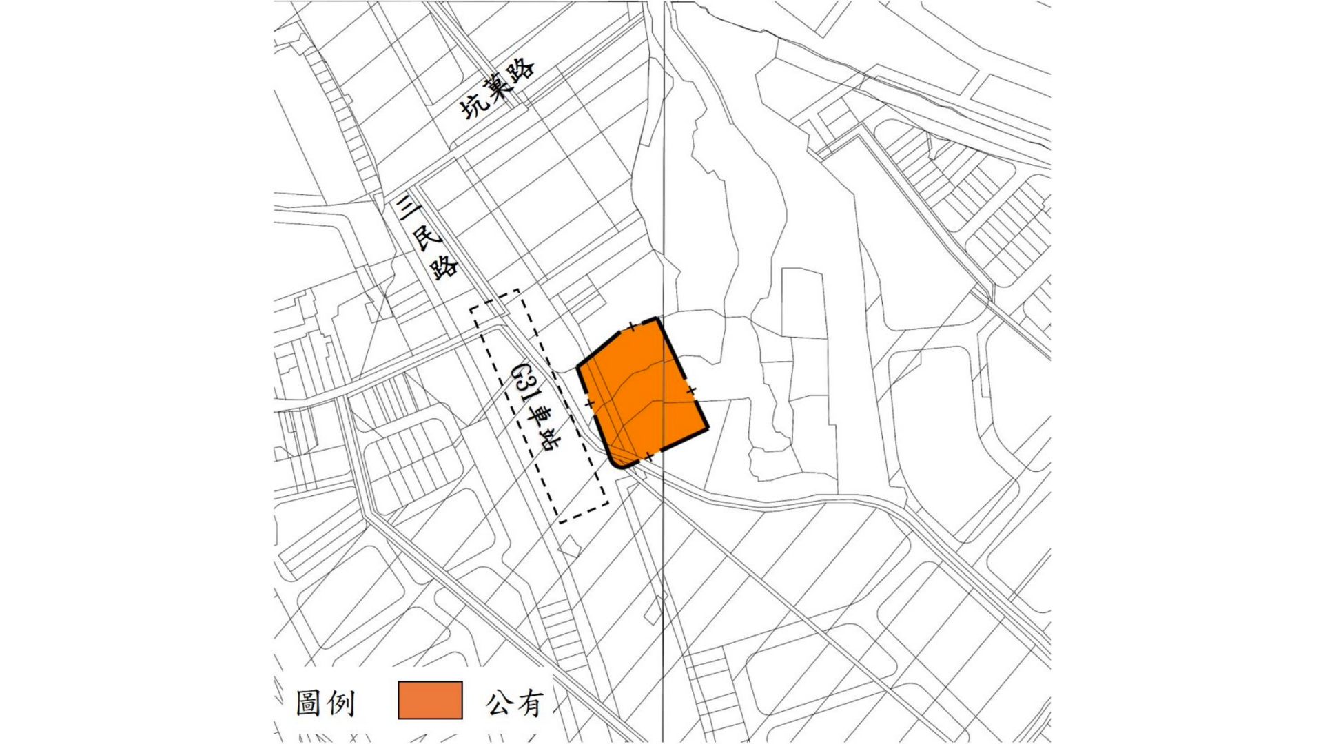 G31車站出入口土地權屬示意圖