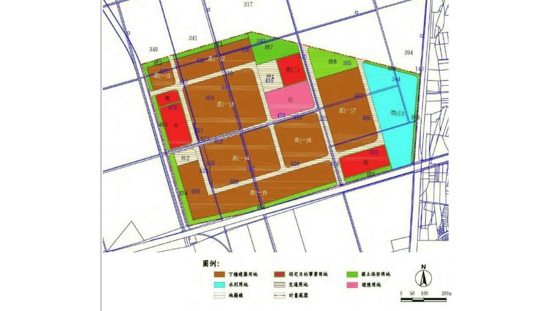 圖八 屏東科學園區使用地變更編定圖 (出處:屏東縣政府)