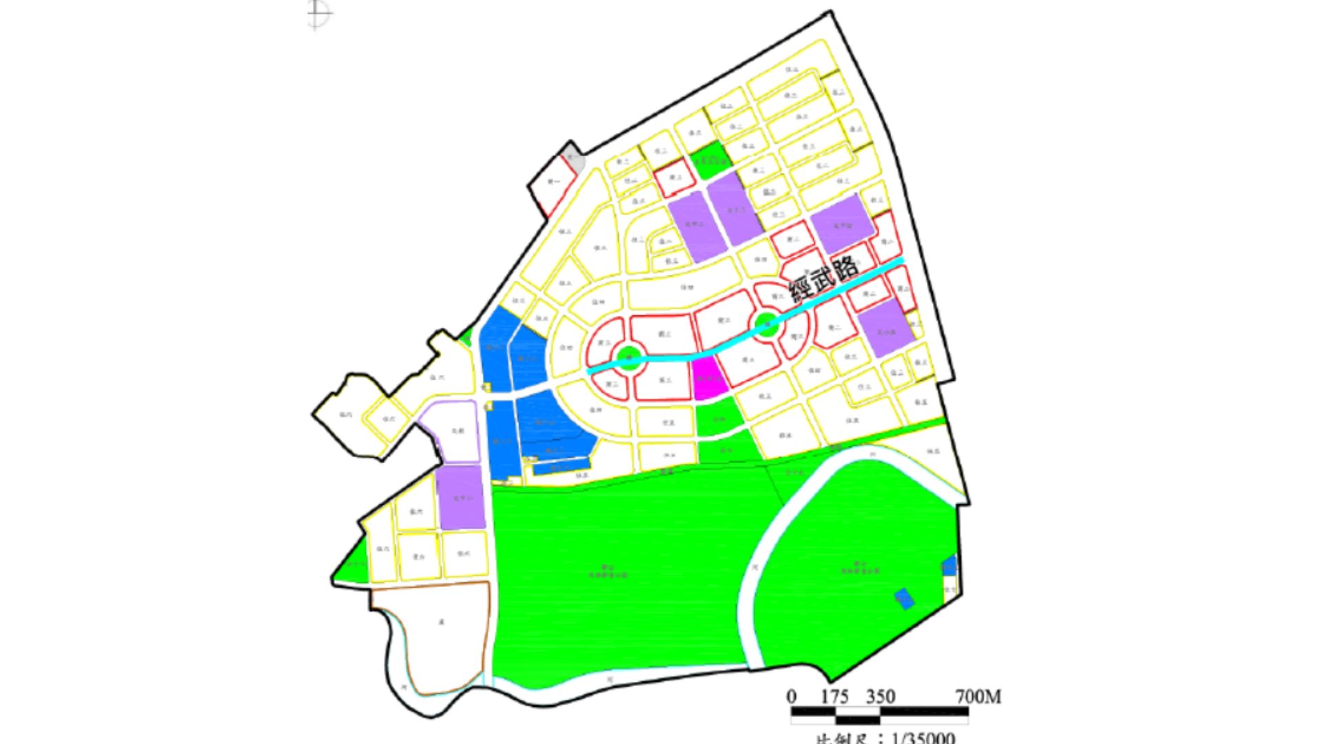 經武路沿線商業區分布示意圖